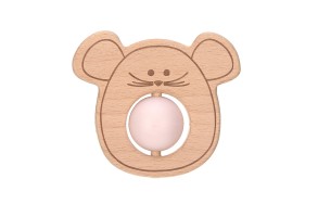 Дървена гризалка розова Lassig Little Chums Mouse
