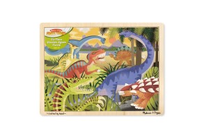 Дървен пъзел Динозаври в рамка Melissa and Doug