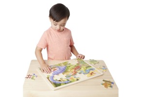 Дървен пъзел Динозаври в рамка Melissa and Doug - 2