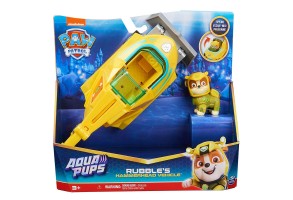 Игрален комплект Paw Patrol Aqua Pups, фигура и превозно средство - Rubble с подводница - 8