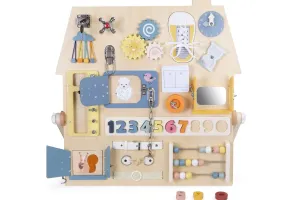 Дървена сензорна дъска/ бизи борд Монтесори Little House - 2