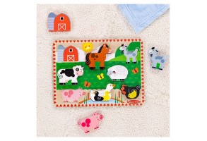 Дървен пъзел Melissa&Doug Селскостопански животни, 8 части - 3