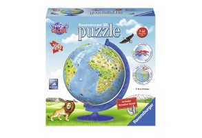 3D Пъзел Ravensburger 180 елемента - Глобус за деца