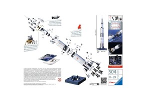 3D Пъзел Ravensburger 440 ел. - Ракета Apollo Saturn V - 2
