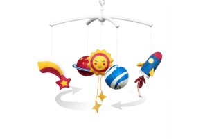 Музикална въртележка за легло и кошара Babyono - Звезди - 2