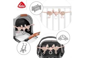 babyFEHN - Играчка за количка Фламинго Lazy, Crazy & Pink, 37 см - 4
