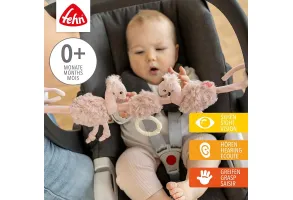 babyFEHN - Играчка за количка Фламинго Lazy, Crazy & Pink, 37 см - 5