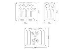 Бебешка ограда за безопасна игра Owl син цвят - 4
