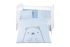 Бебешки спален комплект 6 части 70/140 Bear with me Blue