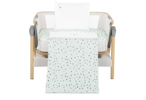 Бебешки спален комплект за мини-кошара 5ч Bear with me Mint