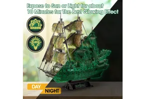 CubicFun Пъзел 3D кораб Flying Dutchman 360ч. Glow in the dark - 3