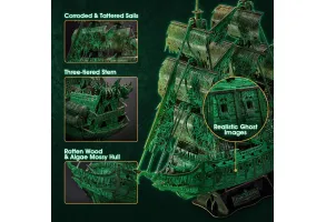 CubicFun Пъзел 3D кораб Flying Dutchman 360ч. Glow in the dark - 4