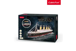 CubicFun Пъзел 3D Кораб Titanic 266ч. LED inside