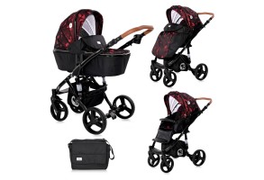 Д.КОЛИЧКА RIMINI+ЧАНТА RUBY RED & BLACK