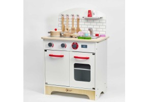 Детска дървена кухня за игра с аксесоари - 3