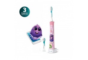 Детска електрическа четка за зъби с Bluetooth, с 2 глави, Philips Sonicare, розова
