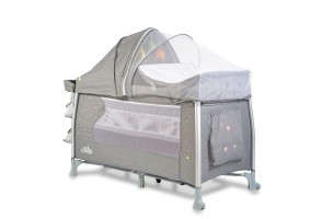 Детска кошара за спане и игра Cangaroo, ISleep, сив, 0+