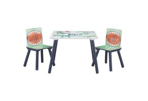 Детска Маса със Столчета GINGER HOME за Рисуване, Игра, Хранене, Дървена, DINOSAUR