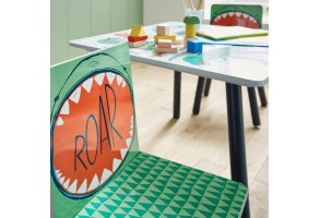 Детска Маса със Столчета GINGER HOME за Рисуване, Игра, Хранене, Дървена, DINOSAUR - 3