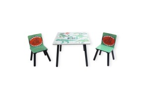 Детска Маса със Столчета GINGER HOME за Рисуване, Игра, Хранене, Дървена, DINOSAUR - 7