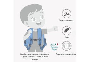 Детска раница малка Nuvita, Енот, Тъмно Сива - 4