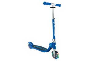Детска сгъваема тротинетка с две светещи колела Globber Flow Foldable Junior Lights - синя - 2