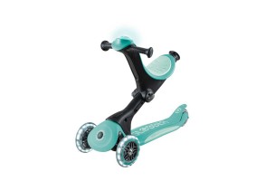 Детска сгъваема тротинетка с родителски контрол Globber Go Up Deluxe Flash Lights, ментово зелена - 2