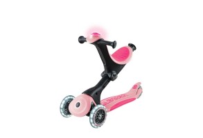 Детска сгъваема тротинетка с родителски контрол Globber Go Up Deluxe Flash Lights, розова - 2