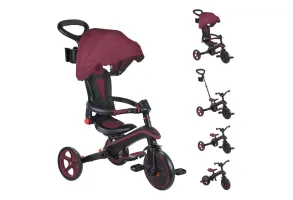 Детска триколка 4 в 1 GLOBBER EXPLORER TRIKE FOLDABLE, сгъваема, цвят бургунди 
