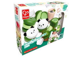 Детски дървен комплект, Hape, Десерт от зелен чай, 8 части