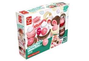 Детски дървен комплект, Hape, Ягодов десерт, 7 части