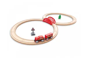 Детски игрален комплект, Hape, Класическа железопътна осмица, 19 части - 4