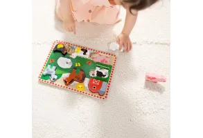 Детски масивен пъзел 8 части - Селскостопански животни - Melissa & Doug - 3
