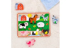 Детски масивен пъзел 8 части - Селскостопански животни - Melissa & Doug - 8