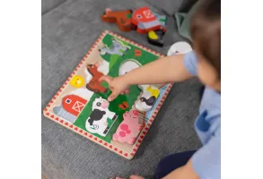 Детски масивен пъзел 8 части - Селскостопански животни - Melissa & Doug - 9
