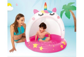 Детски надуваем басейн със сенник INTEX, коте еднорог - 4