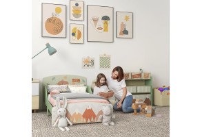 Детско Легло GINGER HOME, Защита от Падане, Дървено, Подматрачна Рамка 70х130 см, FOREST - 7