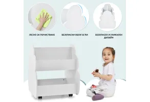 Двустранна етажерка за книжки и играчки, Costway - 2