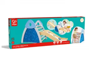 Дървен комплект, Hape, 4 в 1 Комплект за катерене и пързаляне, 176.28 x 52.5 x 79.25 см