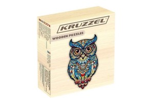 Дървен креативен пъзел Бухал 177 части - Kruzzel - 2
