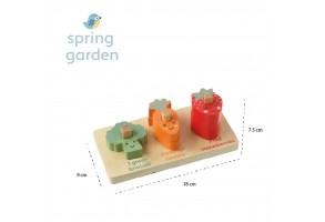 Дървен пъзел - броене на зеленчуци -  Spring Garden - 3