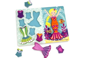 Дървен пъзел Дрехи за русалка Melissa and Doug - 3