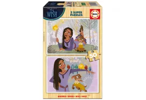 Дървен пъзел, Educa, Wish 2 в 1, 2 х 50 части