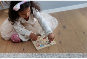 Дървен пъзел с дръжки Hello Kitty, 5 части - 4