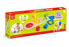 Дървен пъзел с форми за сортиране, Hape, 11 части
