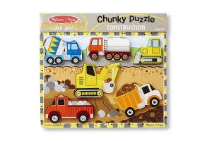 Дървен пъзел Строителни Машини 6 части Melissa and Doug - 2