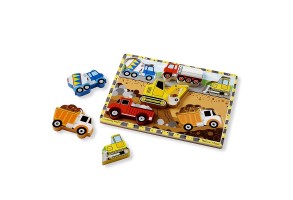 Дървен пъзел Строителни Машини 6 части Melissa and Doug - 3