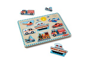 Дървен пъзел със звуци - Превозни средства   Melissa & Doug - 2