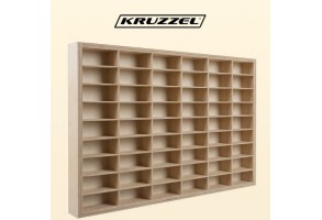 Дървен рафт за съхранение на колички и играчки - 54 отделения - Kruzzel - 5