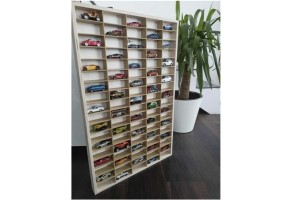 Дървен рафт за съхранение на колички и играчки - 90 отделения - Kruzzel - 2